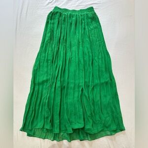 Green long skirt